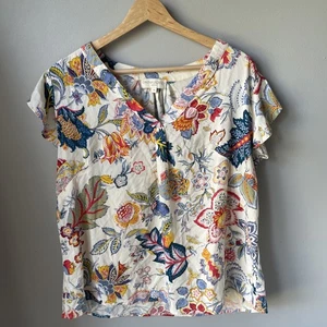 Cynthia Rowley Sz 1X 16 18 Shirt Top Tunic Vibrant Floral Paisley Boho Flowy - Picture 1 of 6