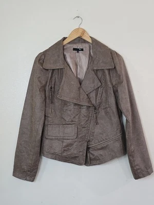 Chaqueta de Motociclista Anthropologie Ryu para Mujer Talla Grande Marrón Ligera Imitación Foto 1 de 4