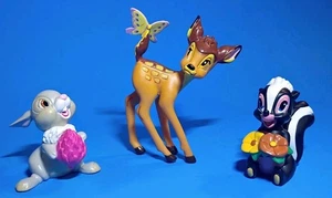 Lote de 3 figuras Disney Bambi - Bambi, golpeador y flor 2"-3" - Imagen 1 de 7