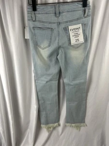 Anthropologie Evidnt Damen 25 York Straight CRop Raw Fringe Hem Blue Denim Neu - Bild 1 von 10