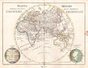 Eastern Hemisphere Europe Africa Asia Australia World Map Karte Borghi 17 298830 - Picture 1 of 1