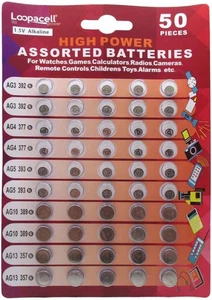 High Power Super Alkaline Button Cell Assorted 1.5V Battery AG3/LR41 AG4/LR626 A - Picture 1 of 12