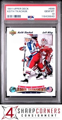 1991 UPPER DECK #698 KEITH TKACHUK RC PSA 10 - Image 1 of 2
