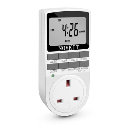 NOVKIT Digital Security Timer Plug Socket Programmable Switch Timer with 10 O... - Image 1 of 4