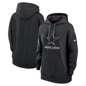 Dallas Cowboys Black Nike Crucial Catch Intercept Cancer Hoodie - Picture 1 of 3