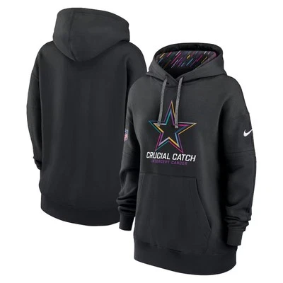 Dallas Cowboys Black Nike Crucial Catch Intercept Cancer Hoodie