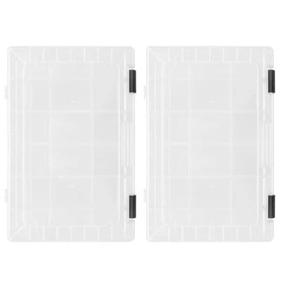 Fishing Lures Tackle Boxes Trays: 2pcs Plastic Clear Fishing Storage Organizer  - Image 1 of 4