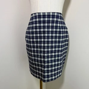 VINTAGE 80s 90s stretch plaid mini SKIRT 10 - Picture 1 of 8