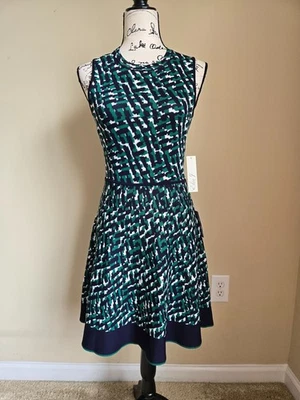 Eliza J sleeveless sweater dress womens PS fit and flare abstract animal - Image 1 of 4