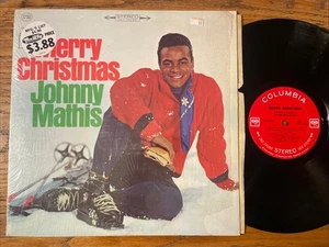 Johnny Mathis Merry Christmas LP Columbia 60s 2 Eye Stereo + Inner & Shrink EX!! - Picture 1 of 4
