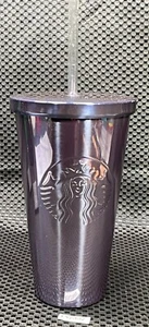 Vaso Starbucks 2016 púrpura SS 16 oz con tapa y paja transparente IN7337T - Imagen 1 de 10