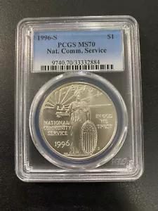 1996 S COMMUNITY SERVICE COMMEMORATIVE DOLLAR PCGS MS-70 - UNCIRCULATED - $1 - Picture 1 of 2