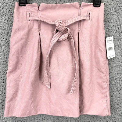 NUEVO CON ETIQUETAS Free People 0 Malva Desmayo Payton Bolsa de Papel Cintura Falda Corta Cuero Sintético $98 Foto 1 de 4