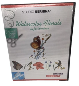 Studio Bernina Card Watercolor Florals By Jan Woodman Collection 790 NEW Sealed - Picture 1 of 2