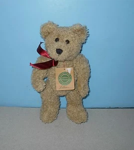 12" Boyd's Bears Fuzzy Tan Jointed Teddy Bear Plush w/ Red Ribbon "Willis" - Picture 1 of 2