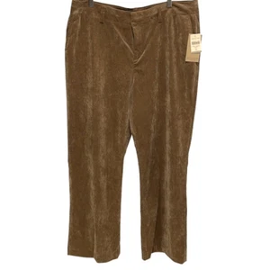 Coldwater Creek Womens Whisper Corduroy Bootcut Trouser Pants Brown Size 16 NWT - Picture 1 of 12