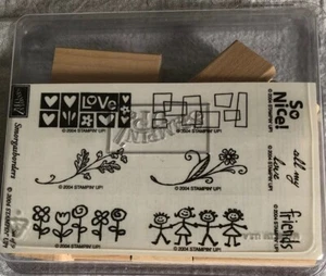 Stampin Up Smorgasborders Set of 9 New 2004 Rubber Stamps Cards Crafts Albums - Bild 1 von 11