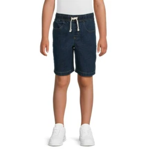 365 Kids from Garanimals Denim Shorts Boys 10 Blue Drawstring Pull-On Cotton - Picture 1 of 5