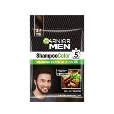 Garnier Garnier Hombre Champú Color Tono 3 Marrón Negro, 20gm (Pack de 4 piezas) Foto 1 de 4