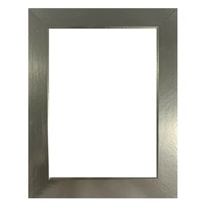 US Art Frames 1" Flat Metallic Silver MDF, Picture Poster Frame, Custom-A - Picture 1 of 7