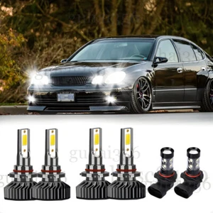 For Lexus GS400 1998 1999 2000 Combo 9005 9006 LED Headlight Fog Light Bulbs F2 - Picture 1 of 12
