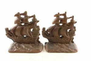 Vintage Cast Iron Ship Book Ends Set - Picture 1 of 3