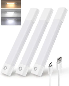 Closet Lights, 30 LED Rechargeable under Cabinet Lighting Wireless, 3 Color Temp - Picture 1 of 12