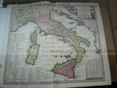Italiae antique item Insularum, 1740, Seutter M., old colours, ORIGINAL SEUTTER - Image 1 of 4