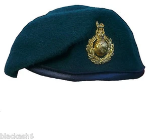 ROYAL MARINES BERET AND BRASS CAP BADGE (NEW) - Picture 1 of 2