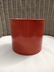 Vintage Scheurich West Germany Orange Pottery Ribbed Plant Pot Lovely!>