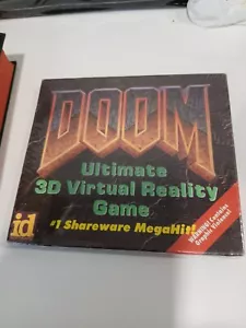 1993 DOOM Shareware Gold Medallion ID Software PC 3.5" Two Floppy Disks SEALED - Picture 1 of 3