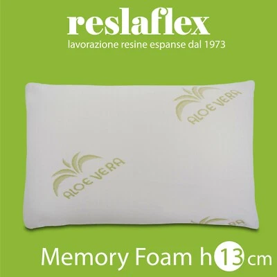 CUSCINO MEMORY FOAM SFODERABILE ALOE VERA ALTO 13 CM - Immagine 1 di 4