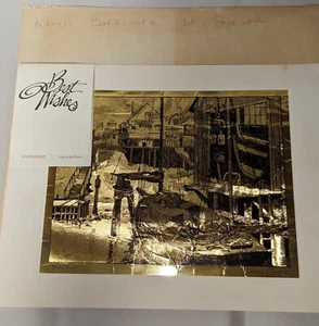 Vintage Gold Foil Etching by Artist Lionel Barrymore WATERFRONT GC FREE SHIPPING - Picture 1 of 8