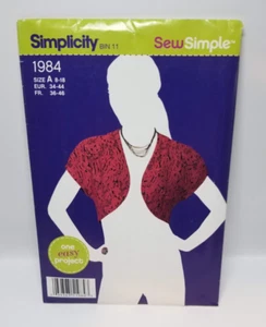 UNCUT! Misses' Bolero Jacket Sewing Pattern by Simplicity, 1984, Sizes 8-18 - Picture 1 of 2