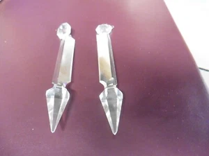 2 Kronleuchter Kristalle lang spitz Vintage klar keine Risse Chips oder Kratzer - Bild 1 von 6