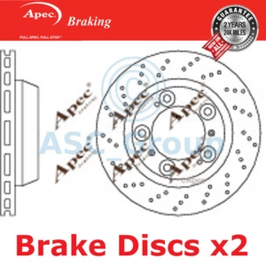 2x Apec Braking 299mm Cross Drilled Replacement Brake Discs (Pair) DSK2503 - Picture 1 of 1