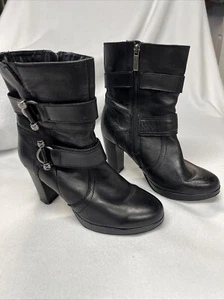 Stivali Harley Davidson donna Marissa platform in pelle nera misura 8,5M, zip laterale - Foto 1 di 8