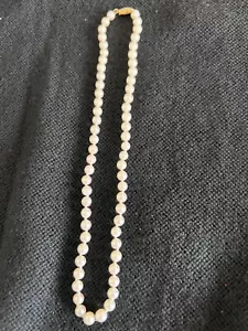 Perlas Cultivadas - Uniforme Anudado Único Hilo 16" - Collar Joyería Fina - Imagen 1 de 3