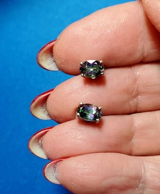 Pendientes de cuarzo místico con piedras preciosas genuinas Shivam .925 SS ~ NUEVO Foto 1 de 3