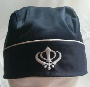 Sikh punjabi turban patka pathka khanda bandana head wrap blue colour singh - Picture 1 of 5
