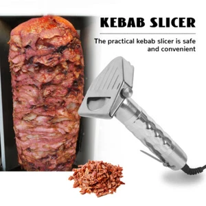 Electric Kebab Slicer 80W Shwarma Gyros 0-6mm CuttingThickness Doner Meat Cutter - Picture 1 of 12