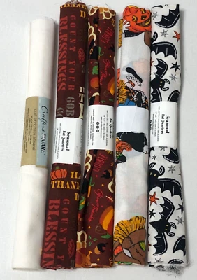 NWT Thanksgiving Fall Halloween Fat Quarters Mixed Lot of 5 Fabric 100% Cotton - Image 1 of 4