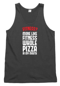 Canotta canottiera fitness intera pizza in bocca divertente uomo donna - Foto 1 di 4