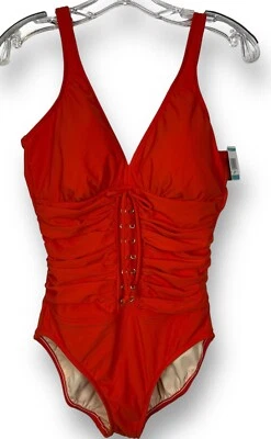 Maiô laranja com cadarço peça única INC tamanho 16 novo com etiquetas - Imagem 1 de 4