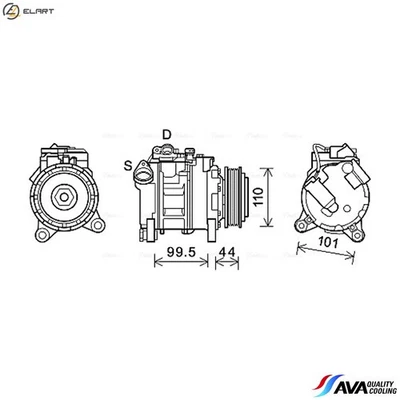 COMPRESSOR AIR CONDITIONING BWAK492 FOR BMW 1/3/F3/F20 X3/SAV/F25 X4/SUV/F26 - Image 1 of 4