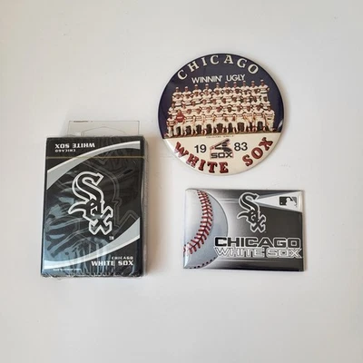 Paquete de tarjetas de juego imán de los Medias Blancas de Chicago 1983 Winnin prendedor feo MLB béisbol Foto 1 de 4