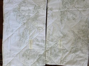 CABBAGE & ROSES LONDON COUNTRY TOILE-GREEN 2 QUEEN SHAMS 100% COTTON NEW - Picture 1 of 6