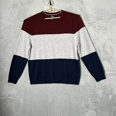 Lands' End Cashmere Sweater Mens XL 46-48 Striped Pullover Preppy Business Fall - Image 1 of 4