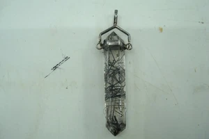 Impresionante colgante de cuarzo giratorio de plata de ley 925 hecho a mano - Imagen 1 de 6