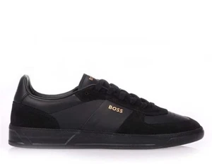 HUGO Foil Print Branding Leather-Suede Trainers UK Size 10 GENUINE RRP £229 #G10 - Picture 1 of 9